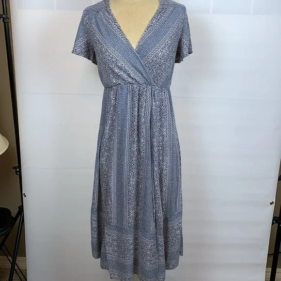 Knox Rose | Dresses | Knox Rose Blue Print Short Sleeved Dress Small |  Poshmark